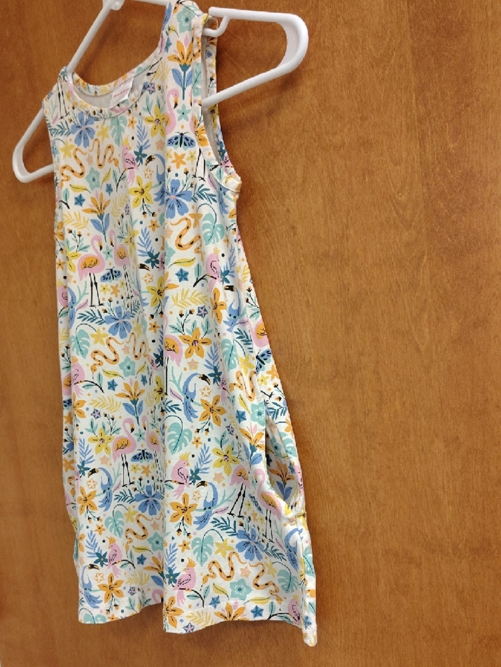 Hanna Andersson Tropical Floral And Animals Sleeveless Swing Dress - Picture 5 of 9